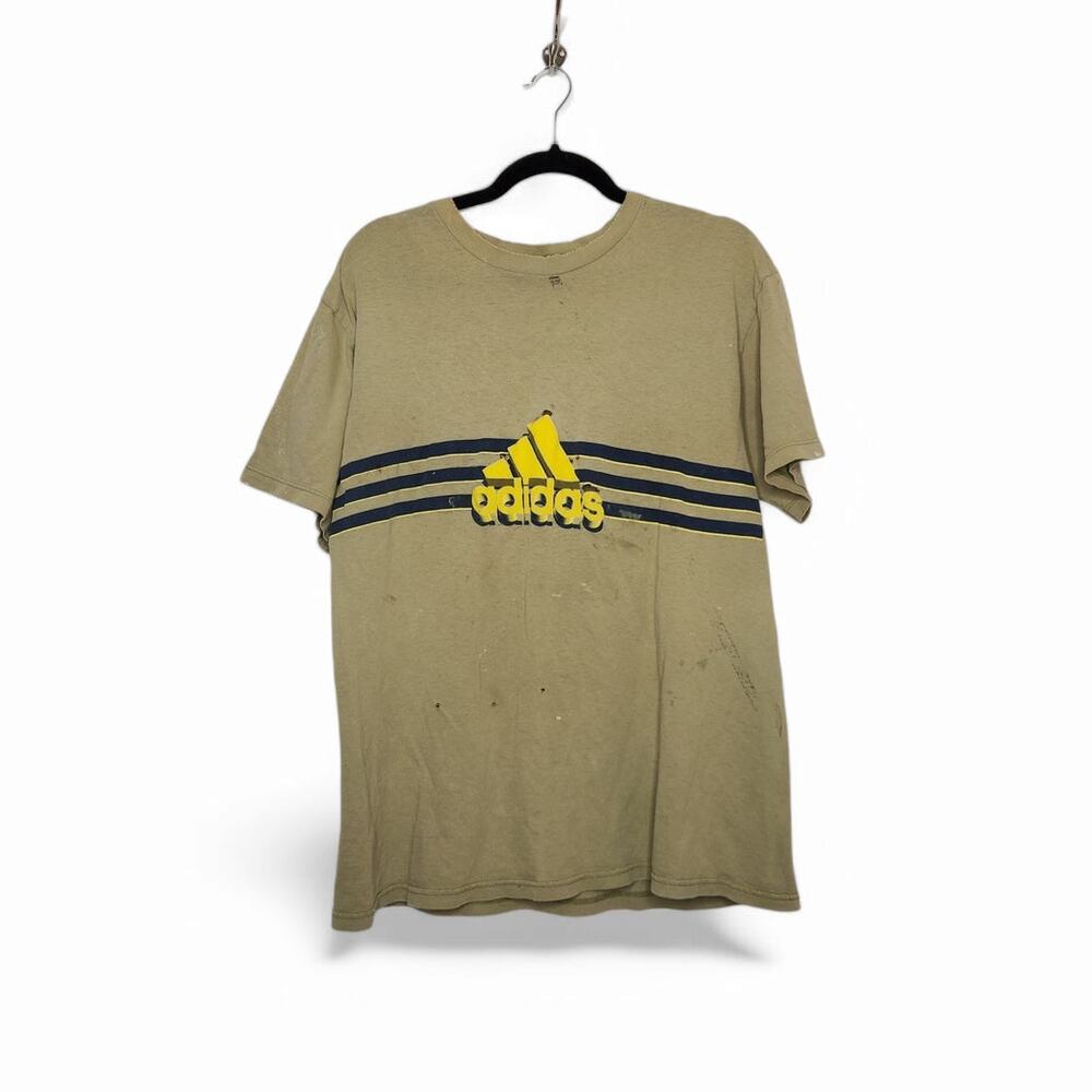 Vintage y2k Adidas Three Stripes Grunge Distressed Worn Thrashed Medium